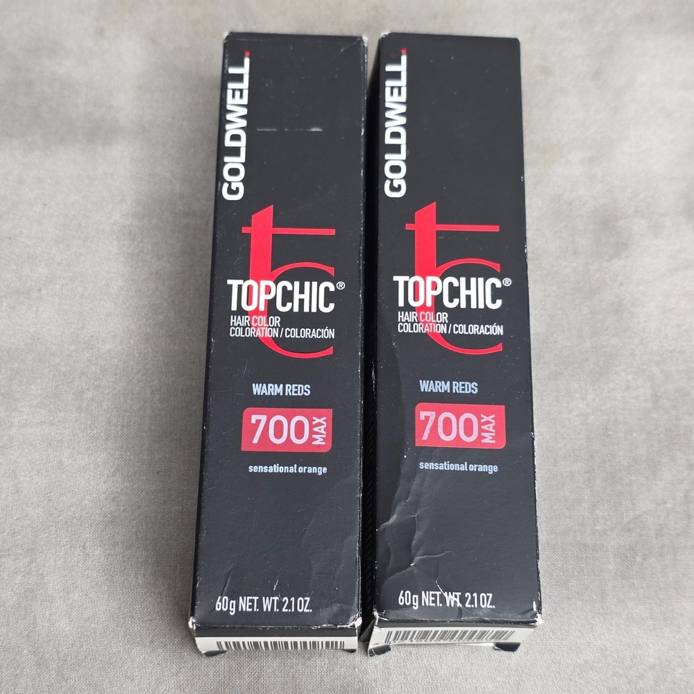 (X2) Goldwell Topchic Permanent Hair Color 700 MAX SENSATIONAL ORANGE 2.1 oz